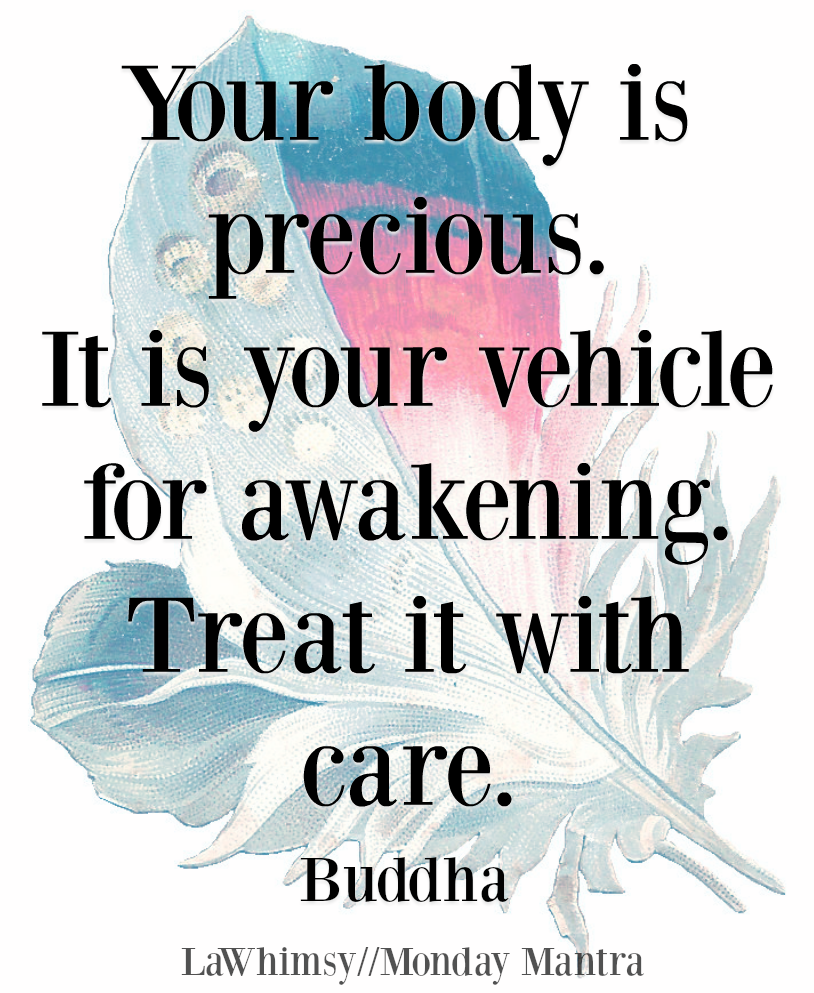 Your body is precious It is your vehicle for awakening Treat it with care Buddha quote Monday Mantra 216 via LaWhimsy